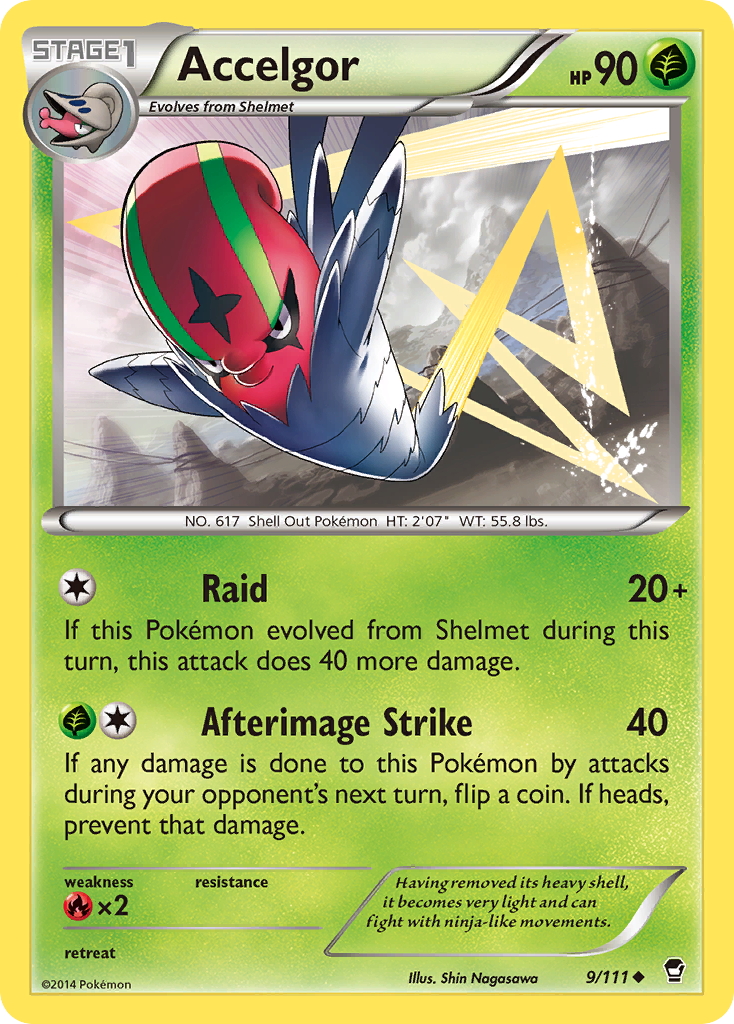 Accelgor (9/111) Pokemon XY Furious Fists Trading Card - Rare Collectible for Battles & TCG Tournaments