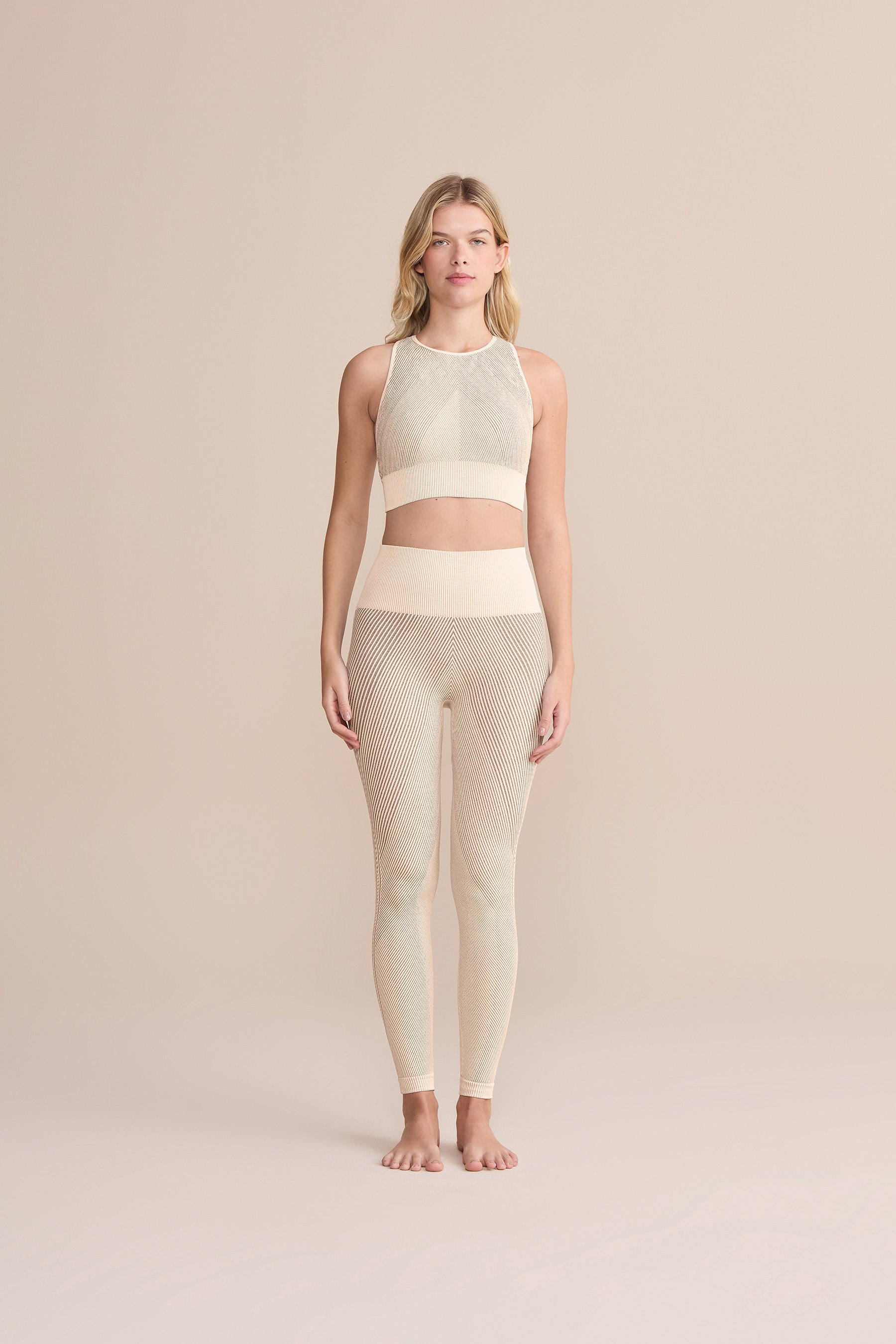 Seamless Diagonal Long Leggings for Women - High Waisted Yoga Pants with Tummy Control - Perfect for Workouts, Running & Lounge Wear