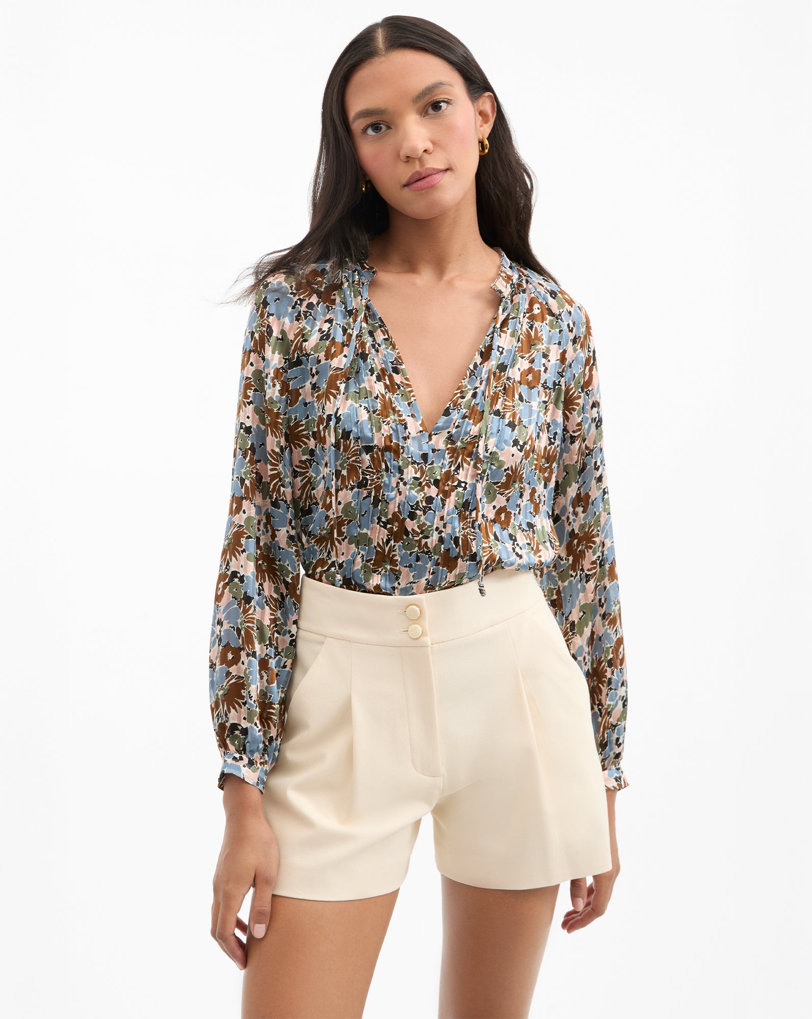 Linds Women's Silk Blouse - Elegant Long Sleeve Button Down Shirt for Office, Party & Formal Wear | Soft & Breathable Fabric for Comfort & Style