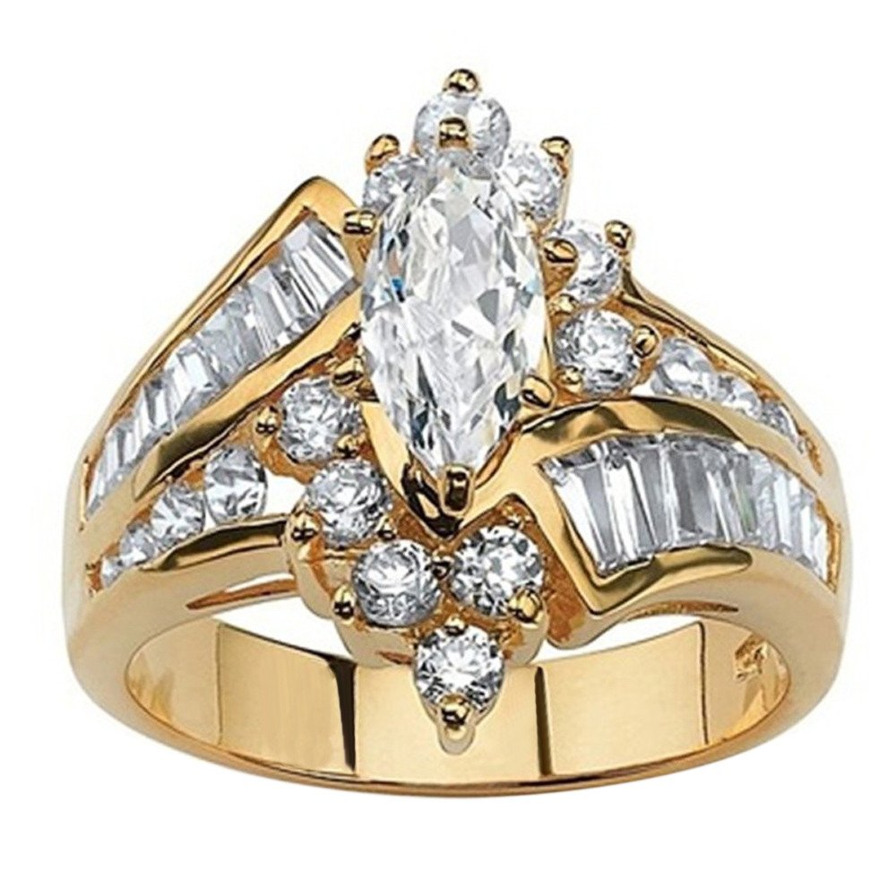 HERSIL Fashion Diamond Engagement Ring for Women - Elegant Crystal Cut Anniversary Ring - Perfect for Teens, Gift & Temperature Sensitive Jewelry - Ideal for Weddings, Proposals & Special Occasions