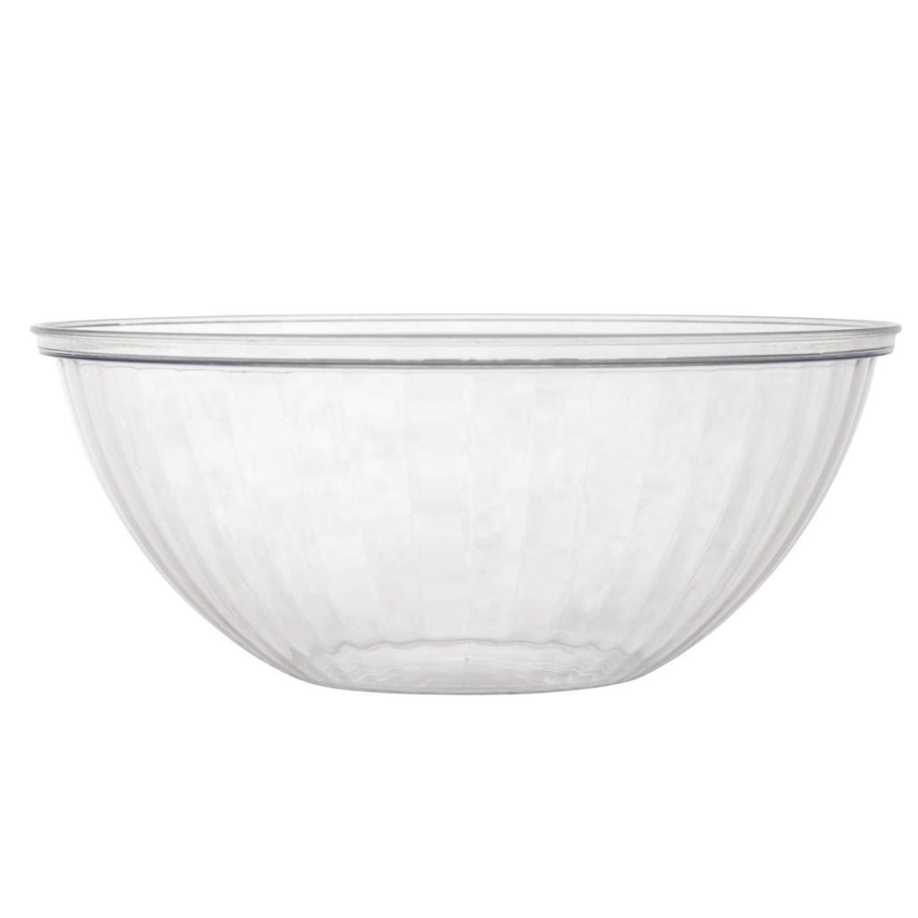 Clear Salad Bowl Set of 3 - BPA-Free Plastic Serving Bowls for Fresh Salads, Fruits, Snacks - Perfect for Parties, Picnics & Family Dinners