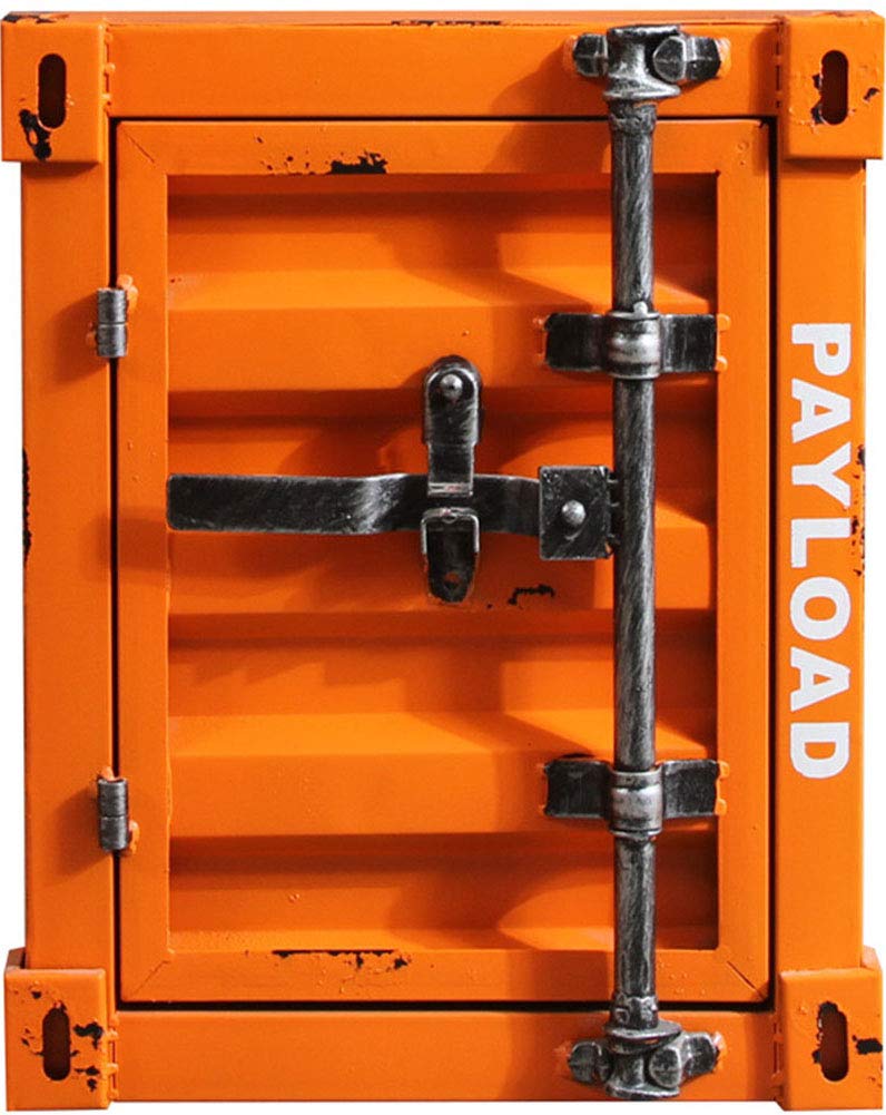 LHY BATHLEADER Industrial Narrow Side Table with Storage - 2-Tier Nightstand for Bedroom, Entryway & Office - Space-Saving Accent Furniture for Small Spaces (Orange) - Perfect for Compact Living Rooms, Dorm Rooms & Apartments