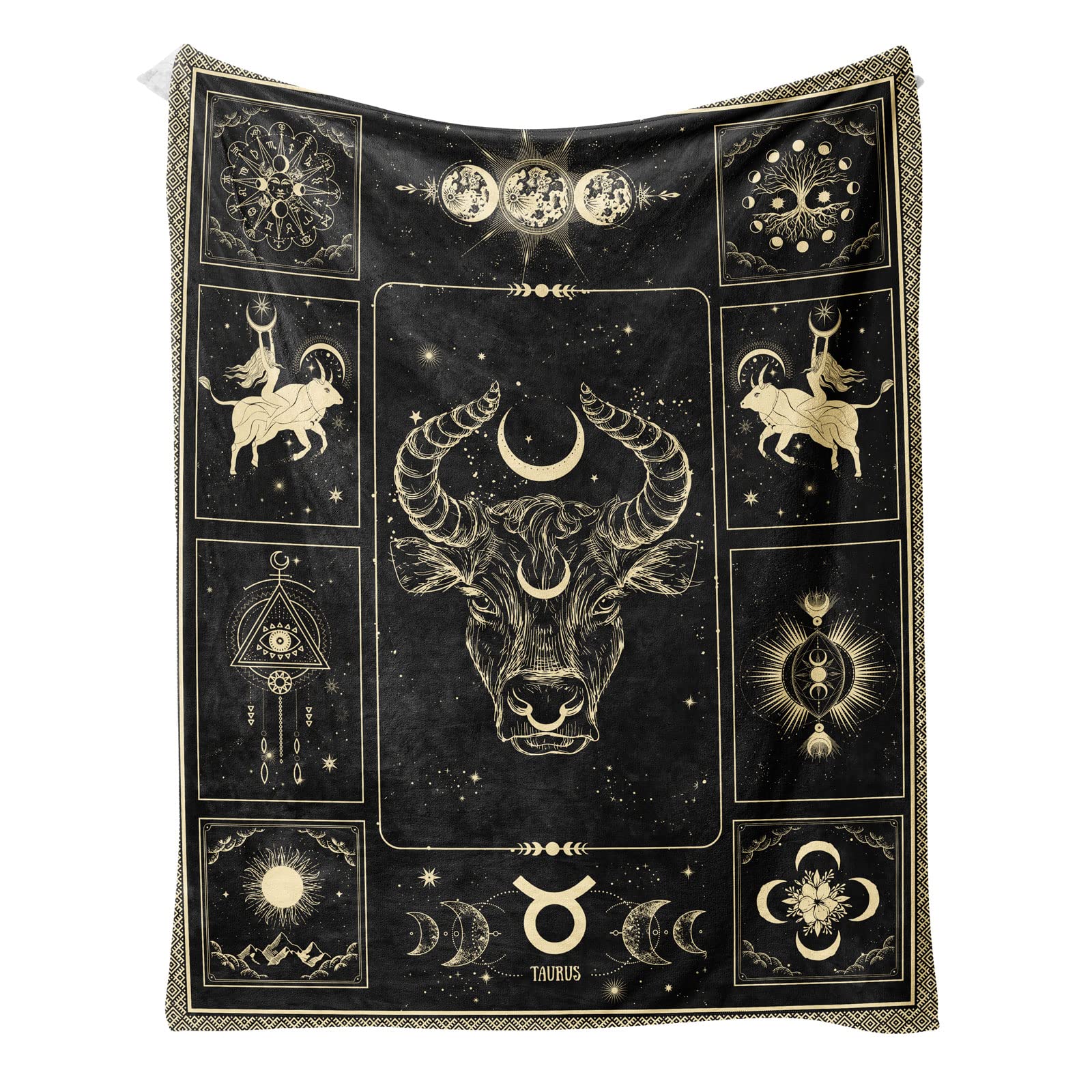 Taurus Constellation Blanket - Lightweight Microfiber Zodiac Blanket with Sun & Moon Design - Perfect for Astrology Lovers, Birthday & Graduation Gifts for Women & Men (40