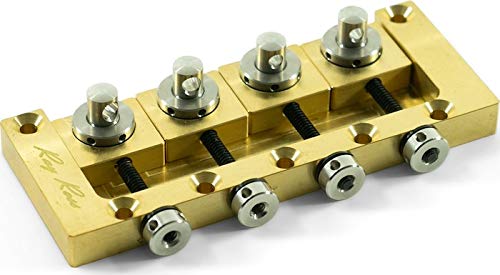 Ray Ross Saddle-Less 4 String Bass Bridge - Raw Brass Replacement Part for Jazz, Rock & Blues Bass Guitars - Perfect for Luthiers & Musicians