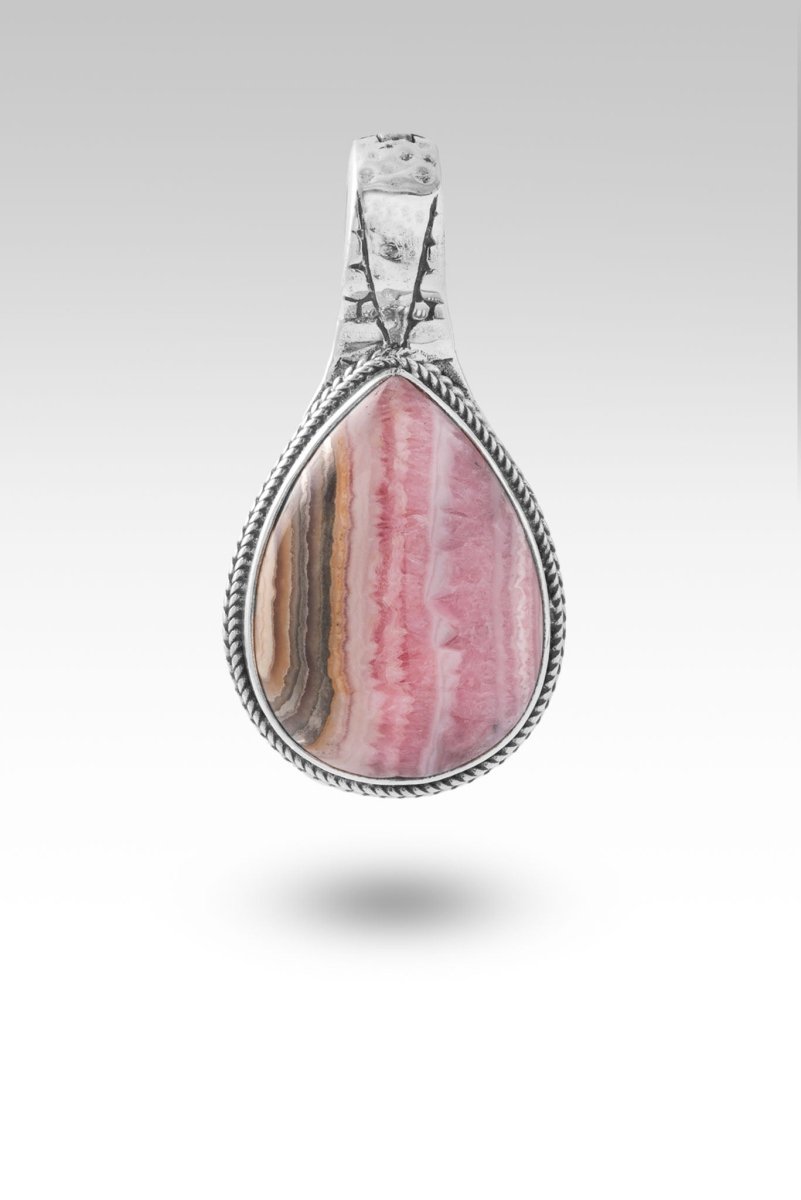 Patient in Trials Pendant™ - Genuine Rhodochrosite Gemstone Necklace for Strength & Healing | Spiritual Jewelry for Medical Warriors & Cancer Survivors