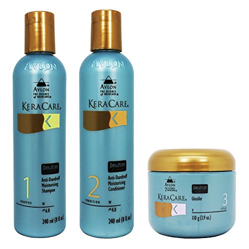 Avlon Keracare Dry Itchy Scalp Moisturizing Shampoo & Conditioner Set with Glossifier - Hydrating Hair Care for Dry Scalp Relief - Perfect for Daily Use & Salon-Quality Results at Home