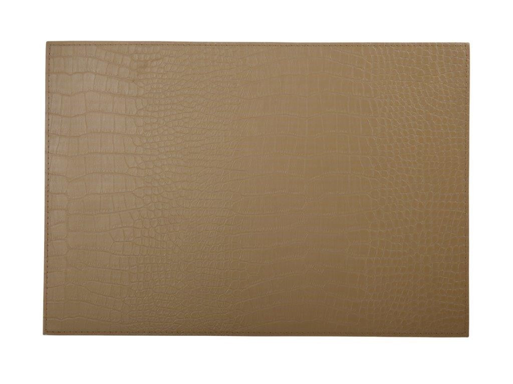 Premium Faux Leather Alligator Print Placemat Set - 43x30cm Tan Table Mats for Dining, Kitchen, and Party Decor - Waterproof & Heat Resistant for Everyday Use