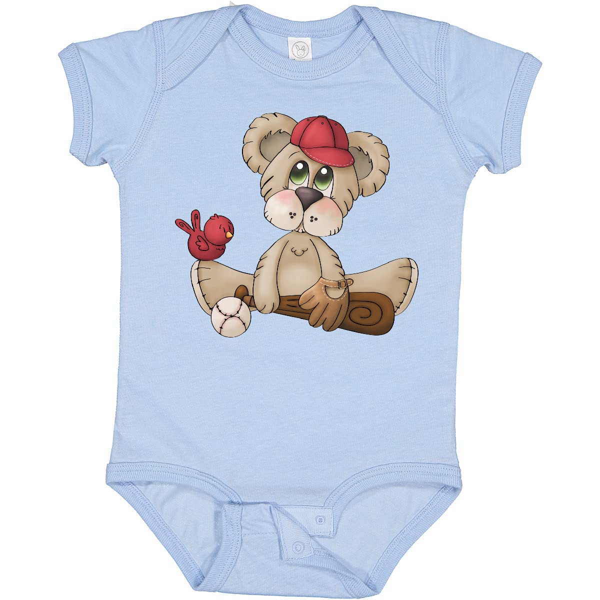 Inktastic Baseball Teddy Bear Baby Bodysuit - Soft Cotton Onesie for Newborns & Infants - Perfect for Baseball Games, Baby Showers & Photo Shoots