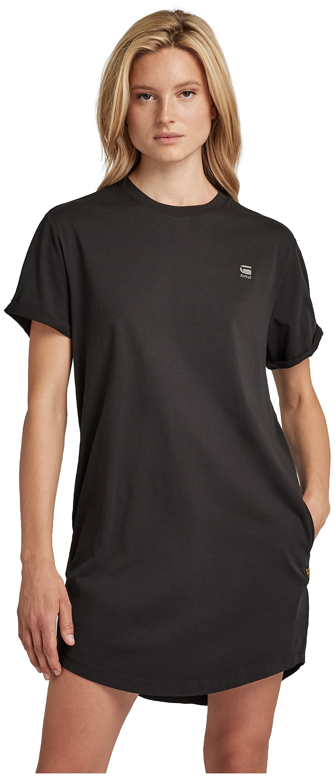 G-Star Raw Women's Lash Fem Loose T-Shirt Dress | Casual Long Sleeve Cotton Dress for Women | Perfect for Everyday Wear, Street Style & Layering