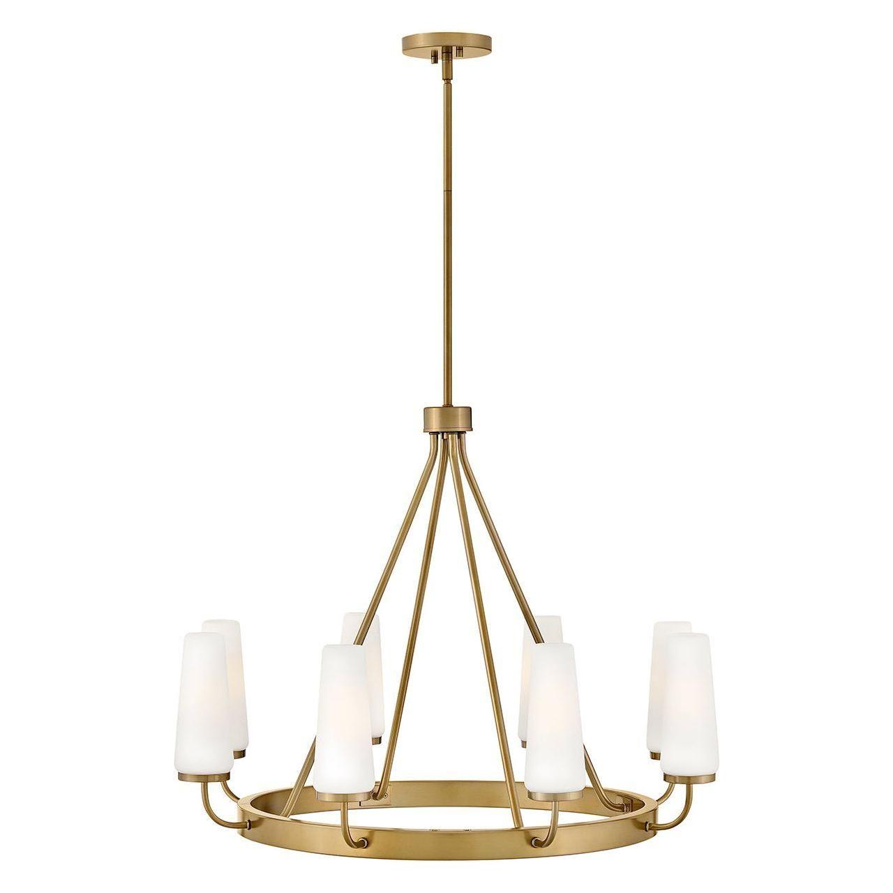 Selma Medium Single Tier Chandelier - Elegant Crystal Ceiling Light Fixture for Dining Room, Bedroom & Living Room Decor