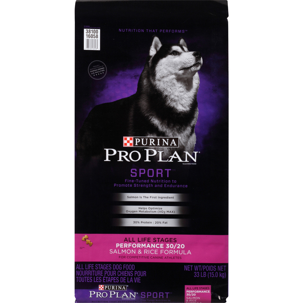 Purina Pro Plan All Ages Sport Performance 30/20 Salmon & Rice Formula Dry Dog Food - High Protein Dog Food for Active Dogs - Ideal for Training, Hunting & Outdoor Adventures