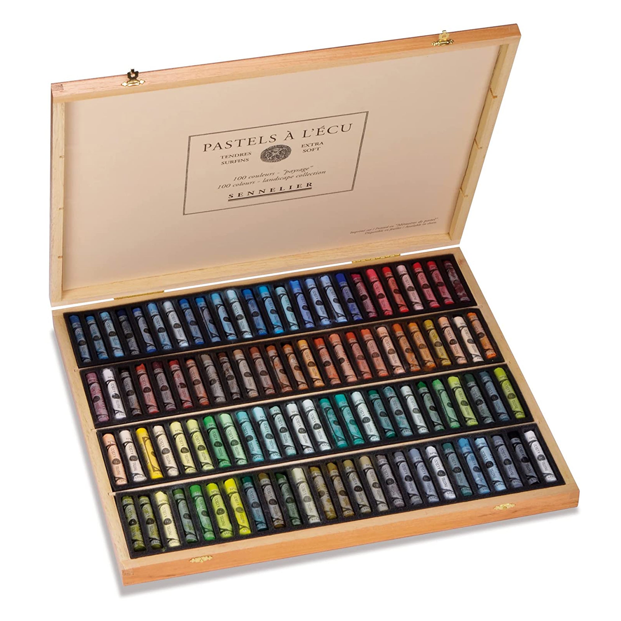 100-Piece Pastel Wooden Box Set for Artists - Perfect for Landscape Drawing, Sketching & Professional Artwork
