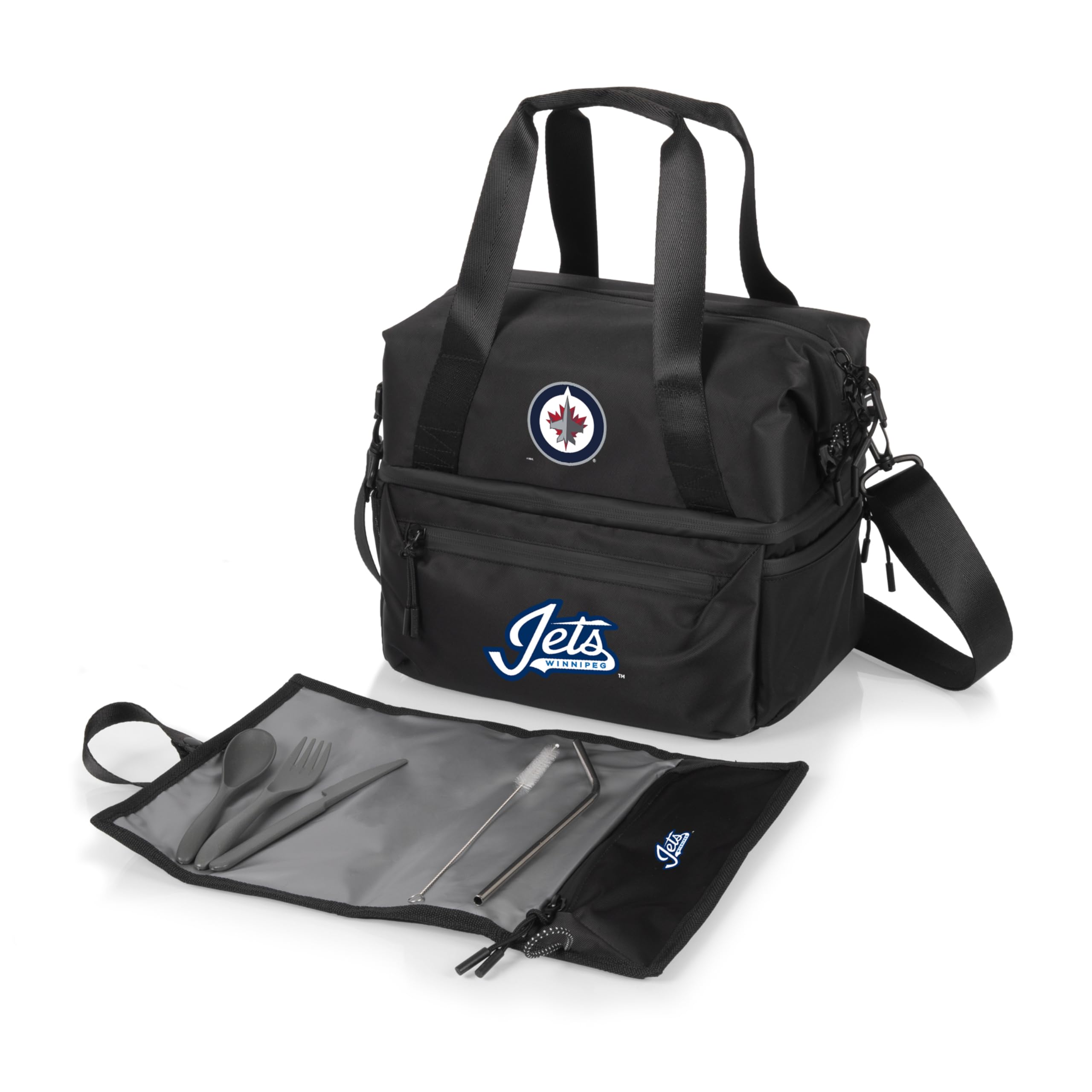 PICNIC TIME NHL Tarana Insulated Lunch Bag Cooler with Utensils - Eco-Friendly Recycled Material Lunch Box & Picnic Set - Perfect for School, Work, Outdoor Adventures & Picnics