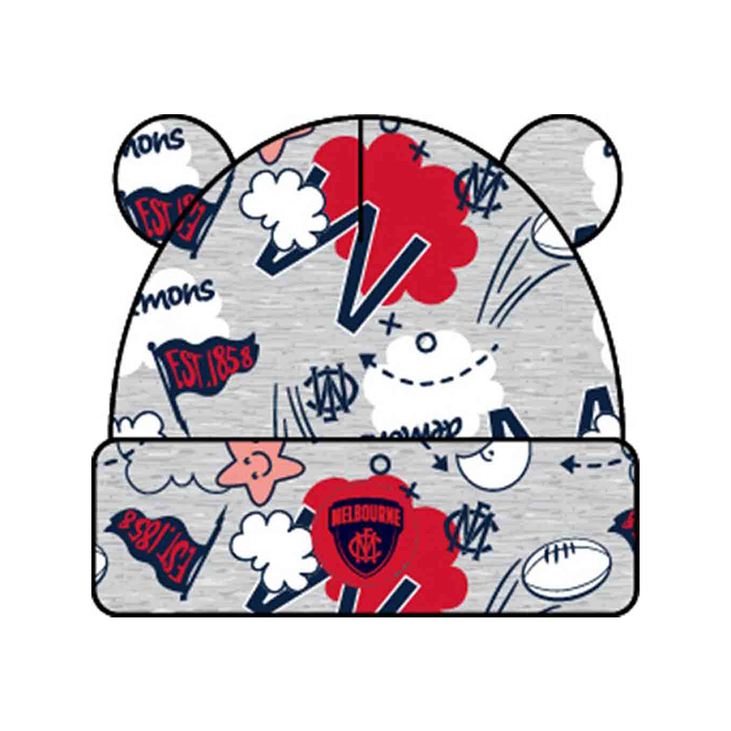 Melbourne Demons Baby Cloud Beanie - Soft & Warm Knit Hat for Infants & Toddlers - Perfect for Winter Outfits, Outdoor Play & Family Photos
