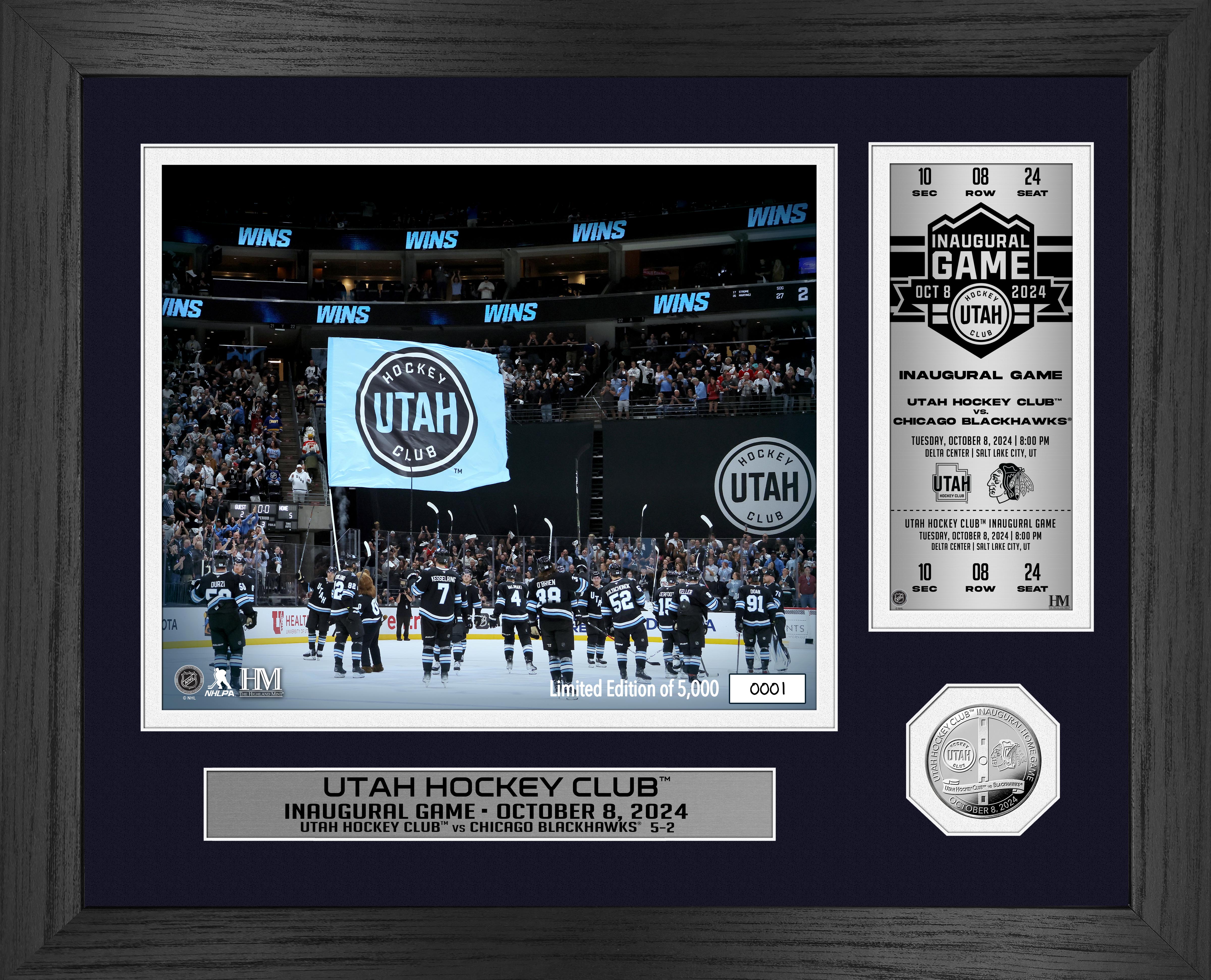 Utah Hockey Club Inaugural Game Commemorative Silver Coin - Limited Edition Collectible Photo Mint for Sports Memorabilia & Hockey Fans