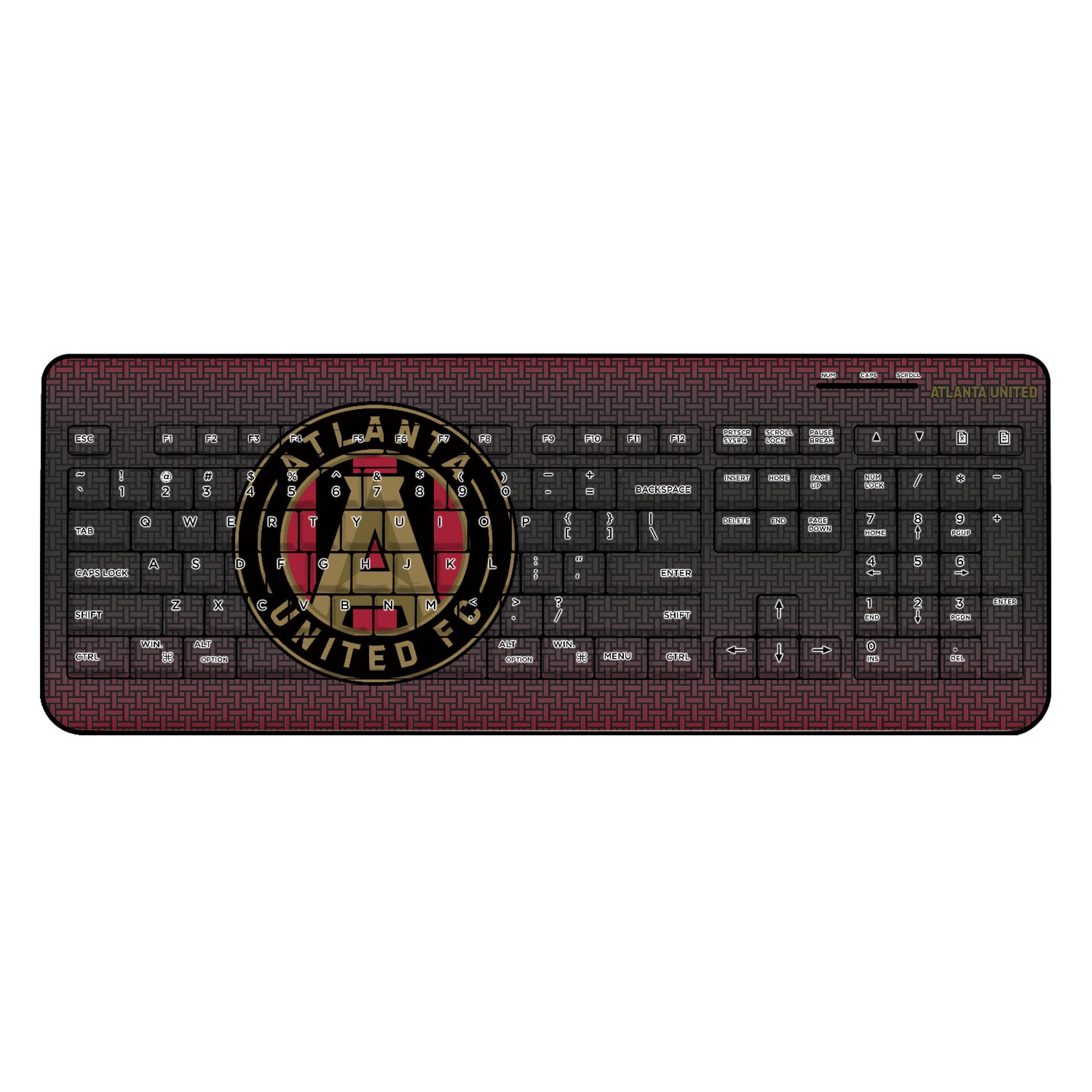 Wireless USB Keyboard for Atlanta United FC Fans - Linen Design for Gaming, Office & Home Use