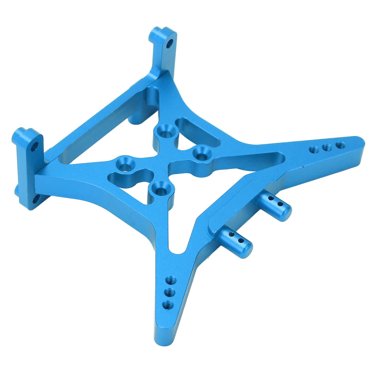 Demeras RC Rear Shock Tower - Aluminum Alloy Replacement Part for 1/10 Scale RC Cars | Hollow Design & High Strength | Easy Installation (Blue) | Perfect for Off-Road Bashing, Racing & Crawling