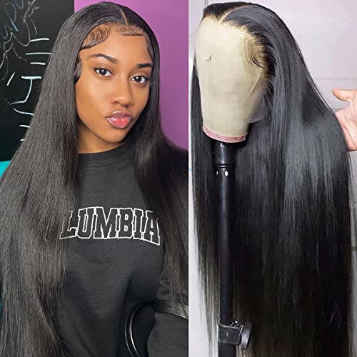 LOOKEYEME 13x4 Lace Front Wigs Human Hair 24 Inch Straight Brazilian Virgin Hair Wigs for Black Women - Glueless, Pre Plucked with Baby Hair, 150% Density, Natural Hairline | Perfect for Daily Wear, Parties, Cosplay & Special Occasions