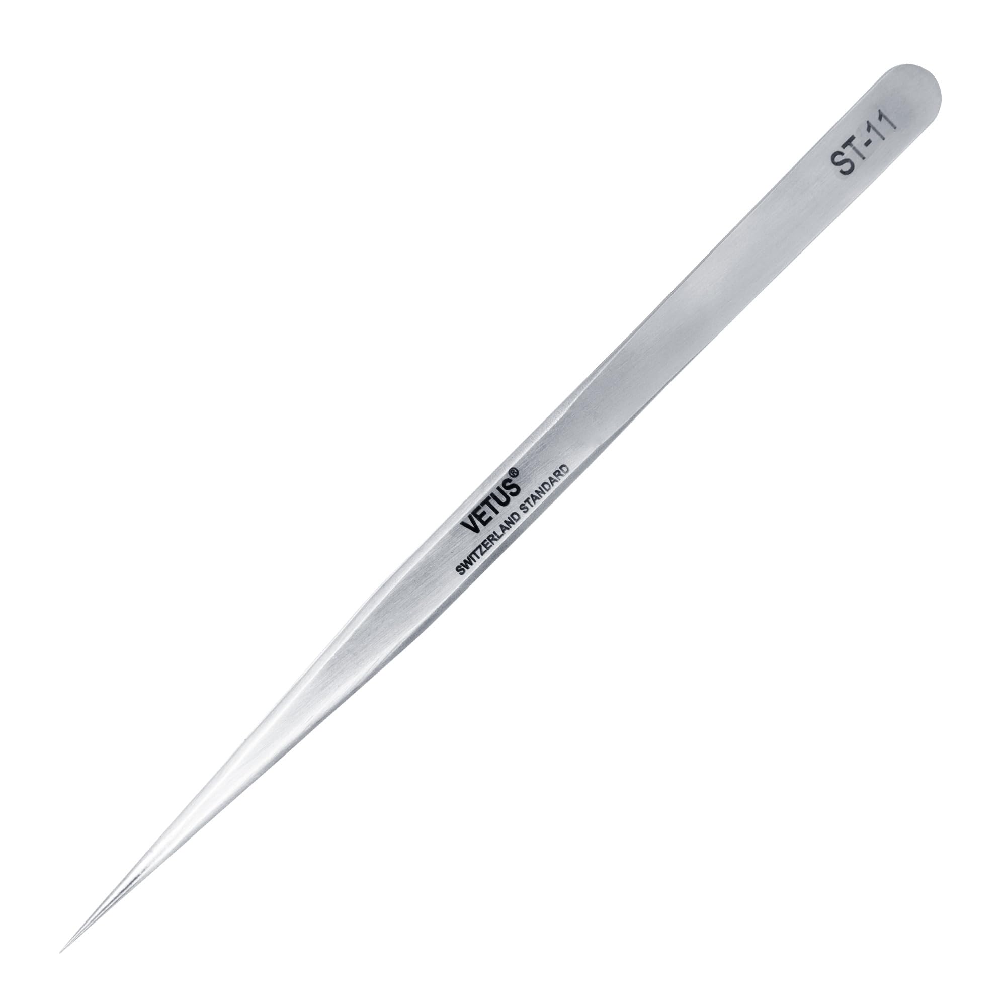 Professional Lash Extension Tweezers - Vetus Straight Pointed Stainless Steel Eyelash Tweezers for Precision Lash Grafting & Extension Application | Perfect for Salon Professionals & DIY Lash Artists | Also Great for Electronics & Craft Work