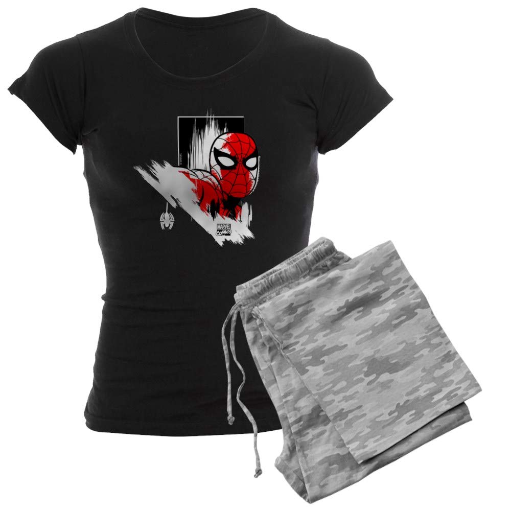 Spider-Man Face Women's Dark Pajamas Set - Superhero Themed Sleepwear for Women - Perfect for Halloween, Cosplay & Marvel Movie Nights