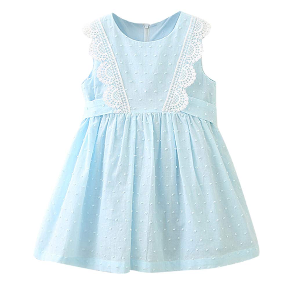 SSZZoo Toddler Girls Lace Sleeveless Bow Party Dress - Princess Pageant Outfit for Baby & Kids - Perfect for Birthday Parties, Pageants, and Special Occasions