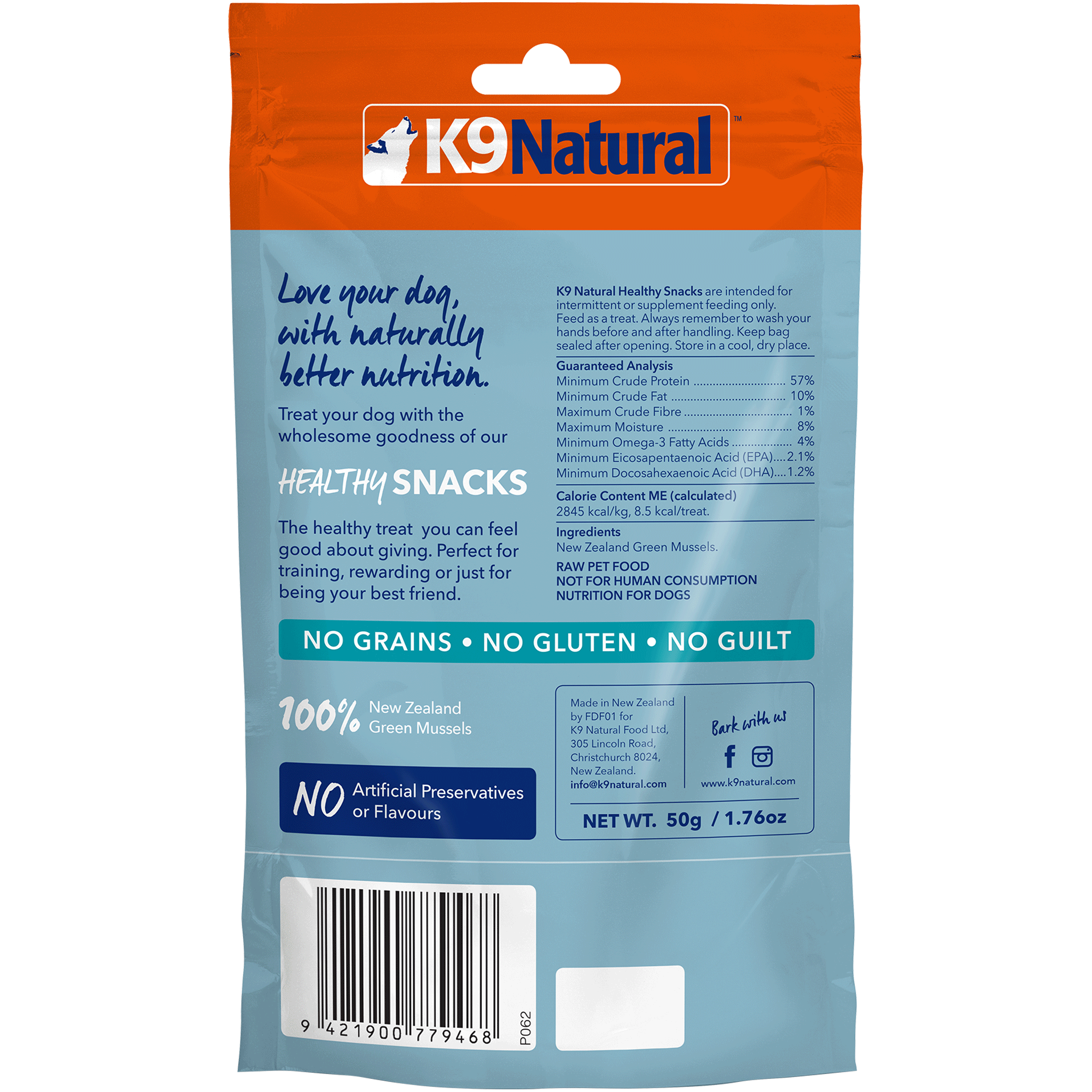 K9 Natural Green Lipped Mussel Dog Treats - Healthy Joint Support Snacks for Dogs - Perfect for Training Rewards & Senior Dog Care