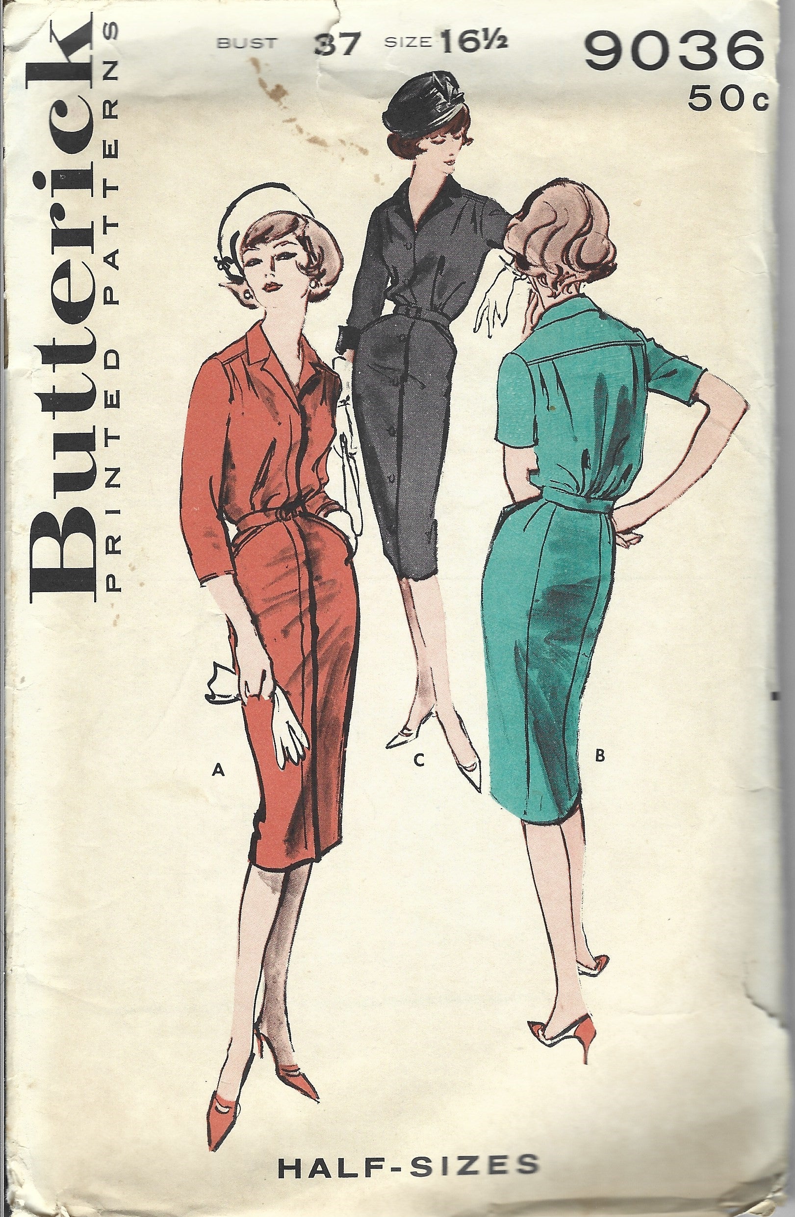 Vintage Butterick 9036 Ladies Sheath Dress Sewing Pattern - 1960s Retro Style Dressmaking for Formal Occasions & Special Events