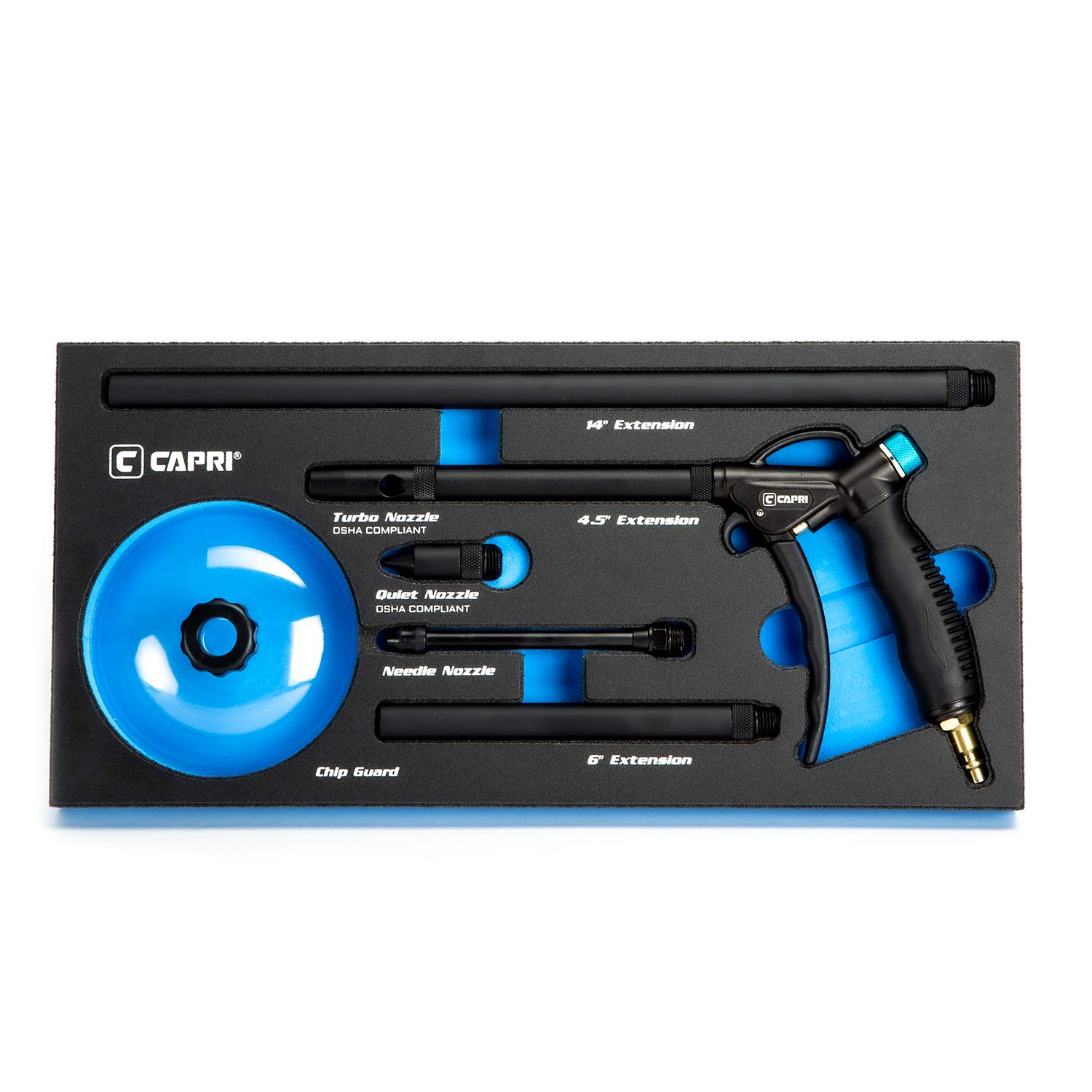 Capri Tools CP21350MT High Performance Air Blow Gun Master Set - Professional Pneumatic Air Duster for Cleaning Dust, Debris & Workshop Maintenance - Ideal for Automotive, Woodworking & DIY Projects