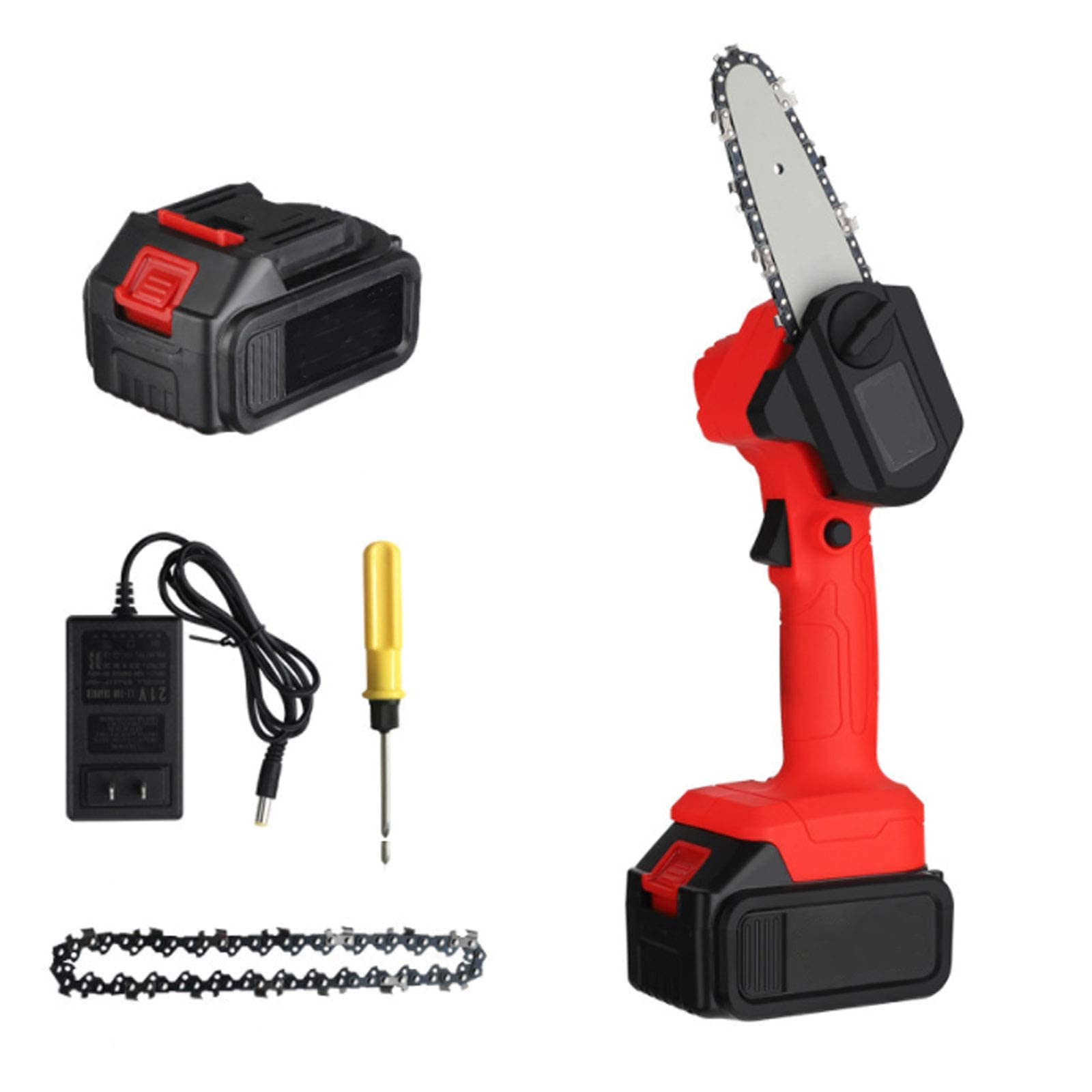SGSG Mini Chainsaw Electric Cordless 24V 500W - Portable Pruning Saw with Rechargeable Lithium Battery for Tree Branch & Wood Cutting - Perfect for Yard Work, Gardening, and DIY Projects