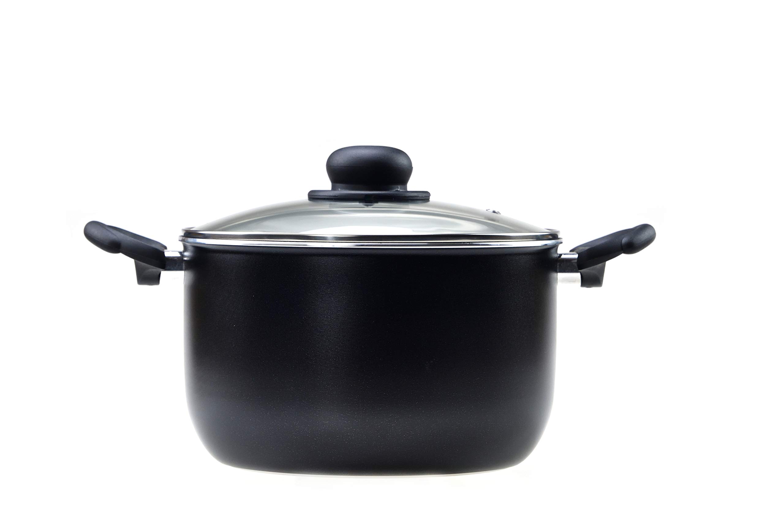 RAVELLI Italia Linea 30 Non-Stick Stock Pot with Glass Lid - 3.2 Quart Stainless Steel Cookware for Soups, Stews & Pasta - Perfect for Home Cooking & Professional Kitchens