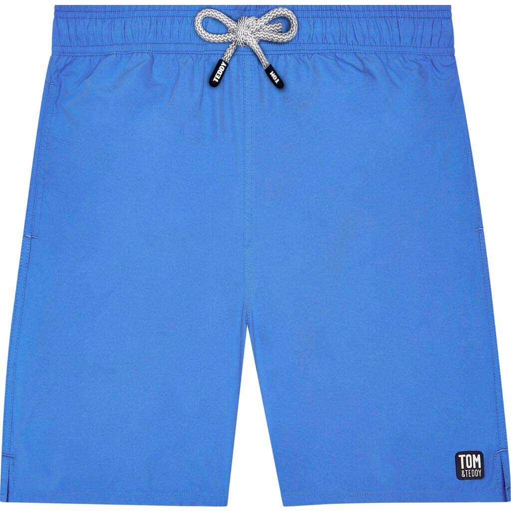 Tom & Teddy Men's Quick-Dry Swim Trunks - UPF 50+ Electric Blue Board Shorts for Beach, Pool & Water Sports | Lightweight & Comfortable Swimwear for Summer Vacation