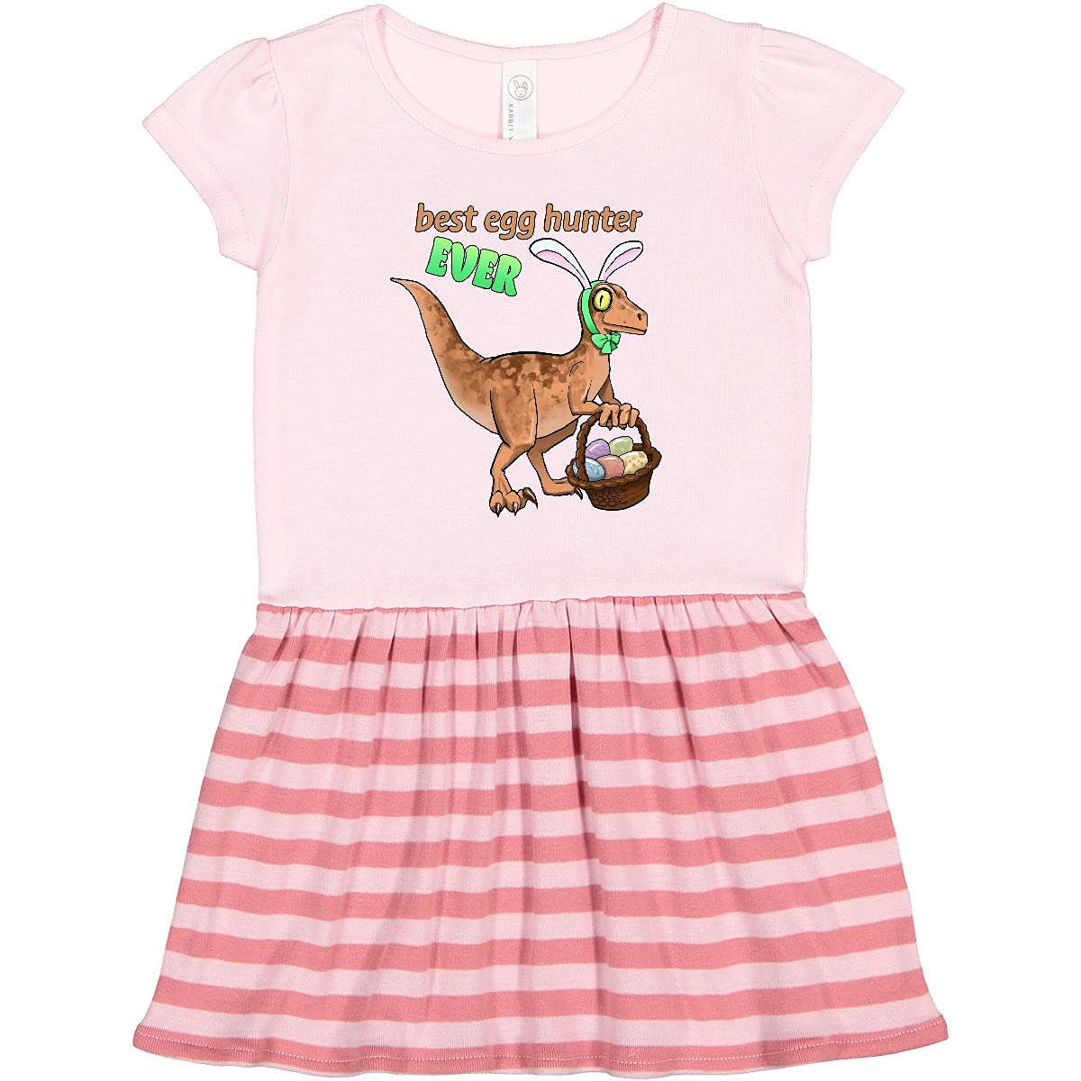 Best Egg Hunter Ever Easter Dinosaur Toddler Dress - Cute Dino Print Kids Outfit for Easter Egg Hunt & Spring Celebrations