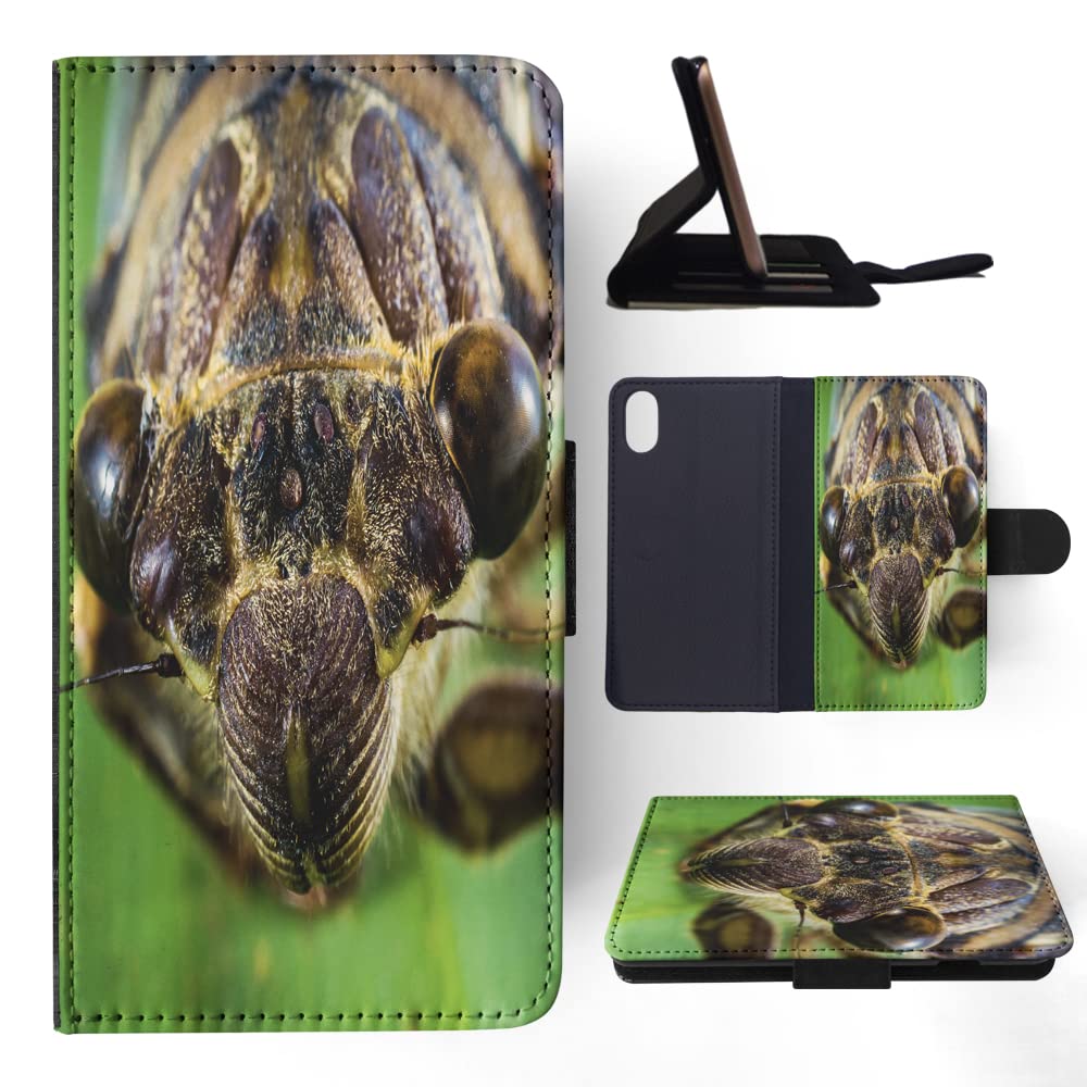 **Scary Insect Close-Up Flip Wallet Phone Case for Apple iPhone X & iPhone Xs – Perfect for Halloween & Horror Fans**