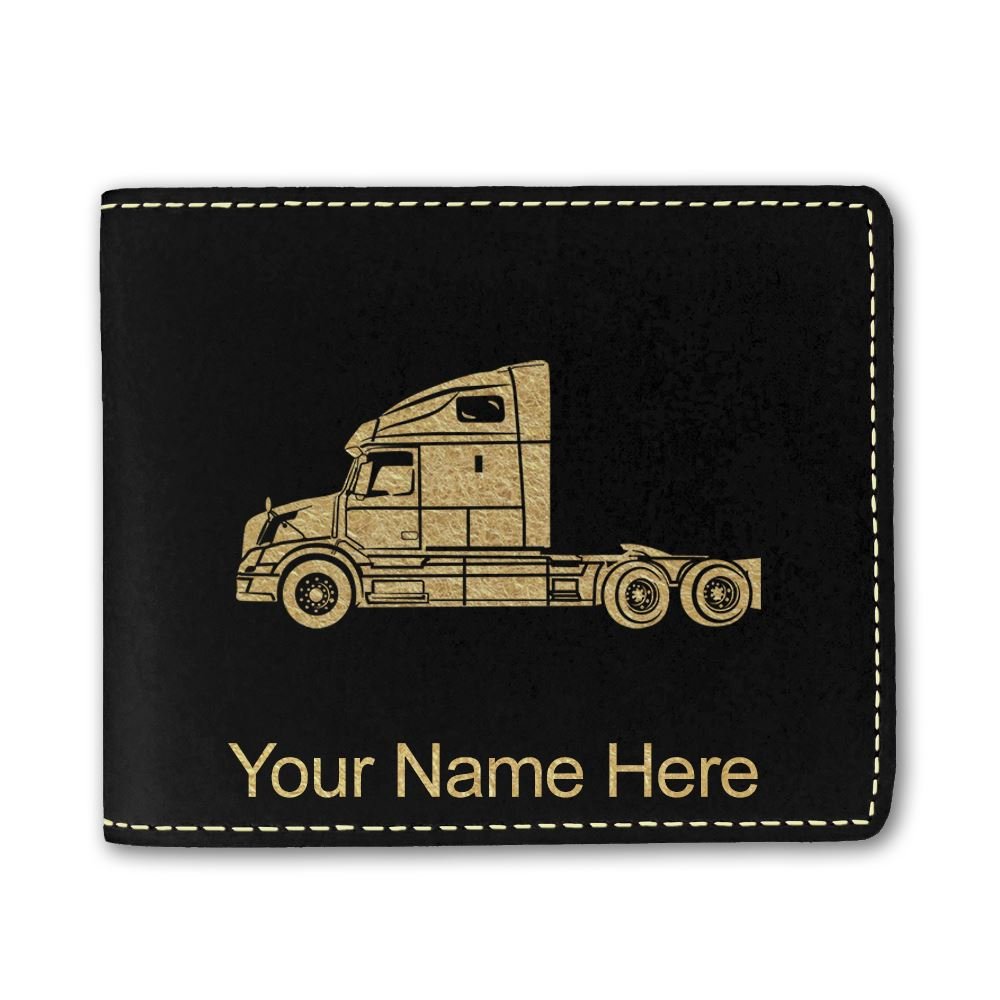 Custom Engraved Faux Leather Wallet for Men - Personalized Truck Cab Design - Perfect for Everyday Use & Gifts