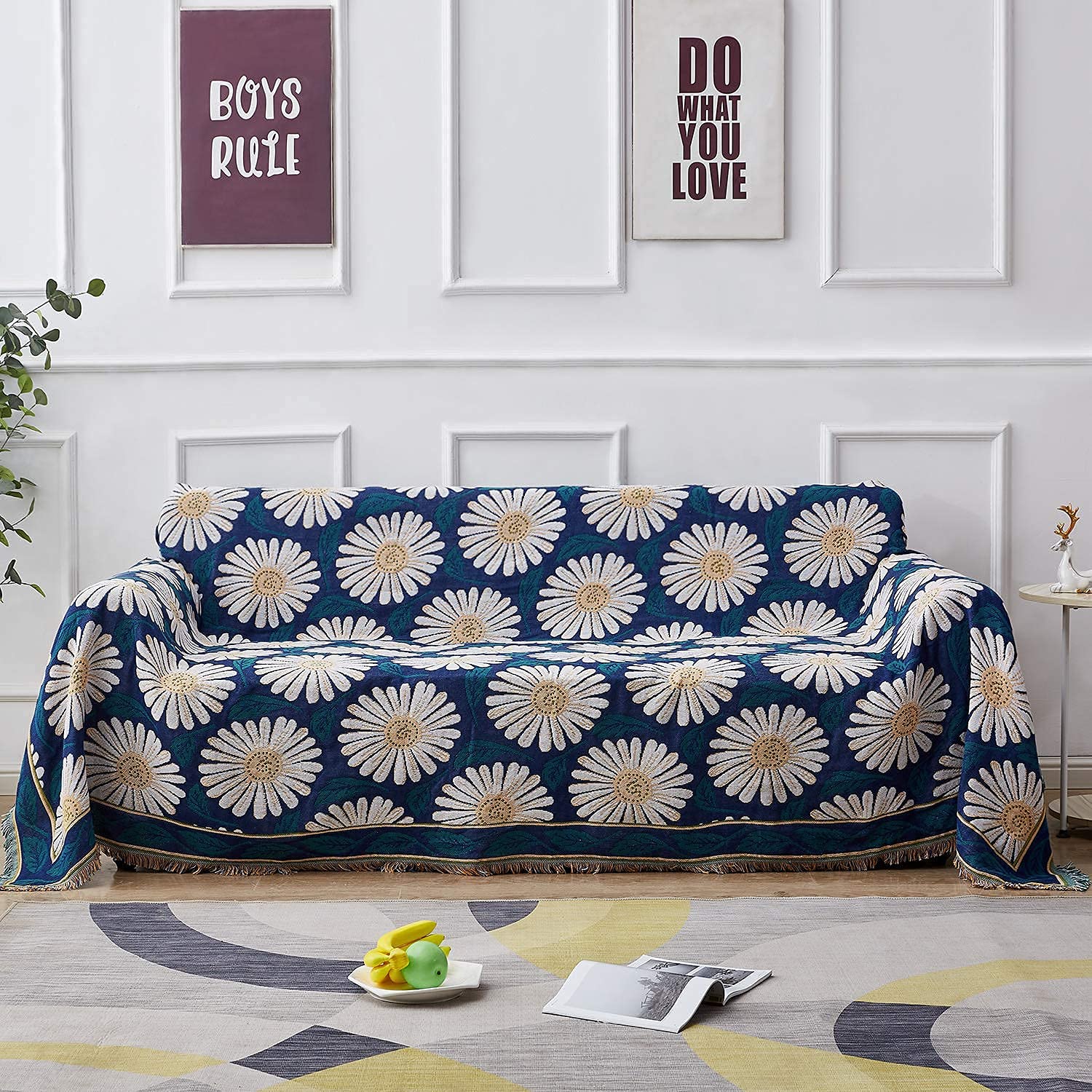 Boho Throw Blanket for Couch - Soft 3-Piece Sectional Sofa Cover Set with Dog-Friendly Fabric, Large Size (Pattern 6) - Perfect for Living Room Decor, Pet-Friendly Home & Cozy Boho Style