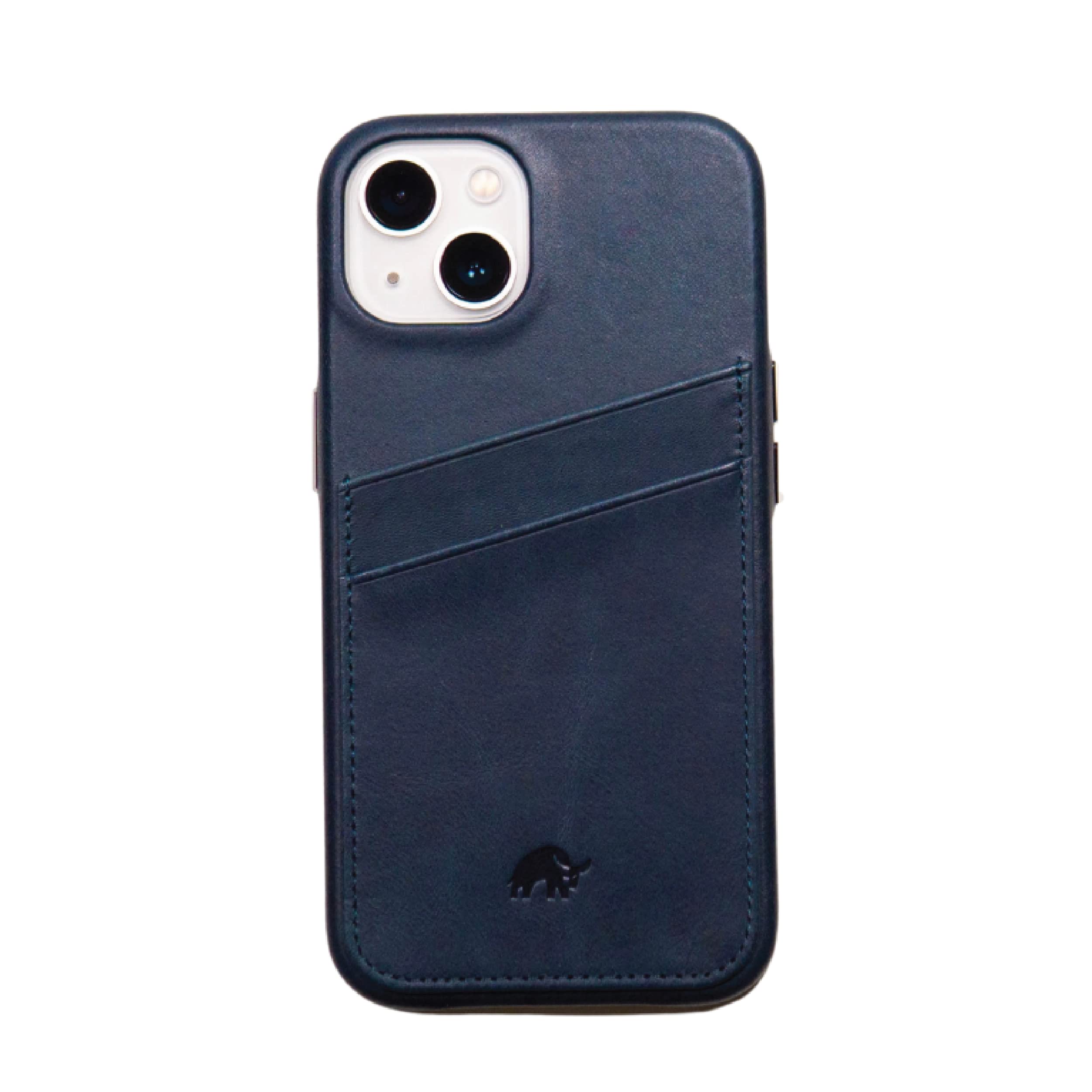 Premium Leather Phone Case for Apple iPhone 13 - Bullstrap Ocean Blue Portfolio | Slim Protective Cover for Business & Travel | Luxury Gift for Professionals