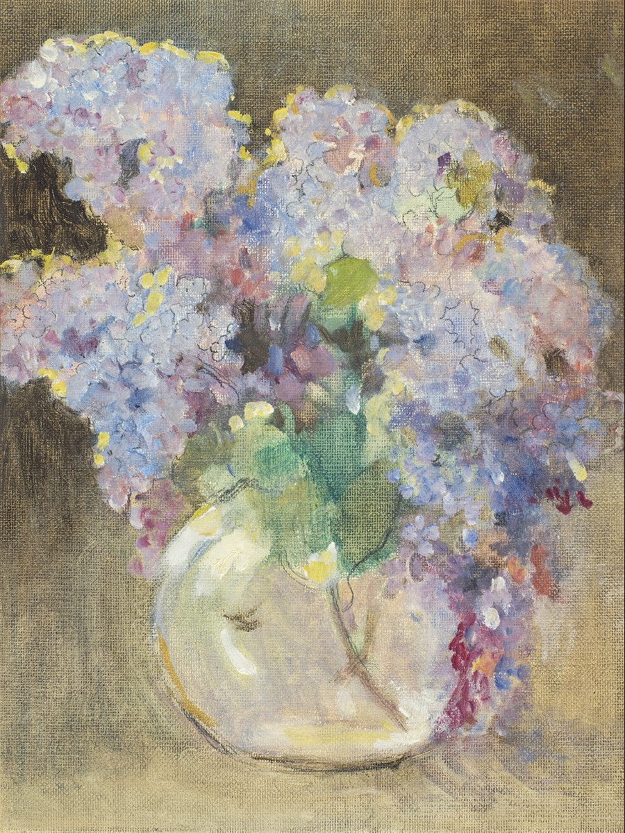 Stunning Hydrangeas in Glass Vase - Premium Gallery Wrap Canvas Wall Art - Perfect for Living Room, Bedroom & Office Decor