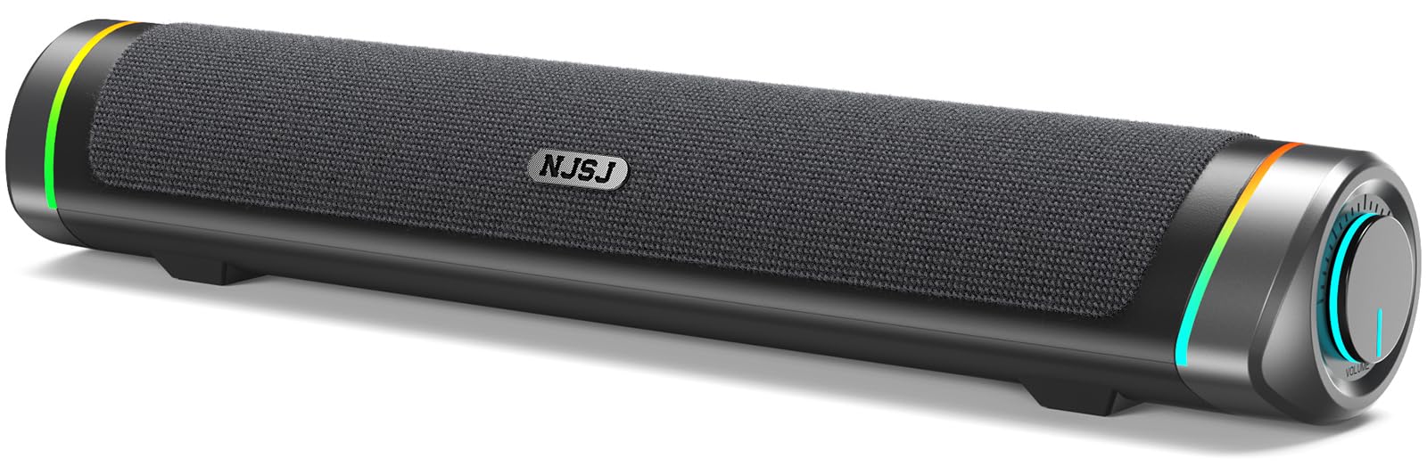 NJSJ USB Powered Computer Speakers with Clear Stereo Sound & RGB Lighting - Compact Gaming Soundbar for PC, Laptop, Monitor - Perfect for Home Office, Gaming Setup & Multimedia Entertainment