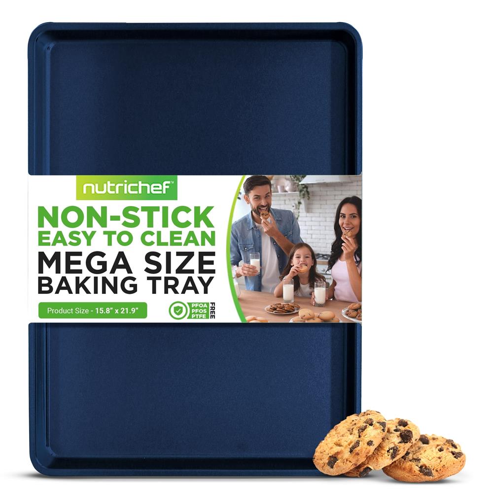 Non-Stick Baking Pan Set for Home & Kitchen - 3-Piece Cookie Sheet, Cake Pan & Bread Loaf Pan - Perfect for Baking Cookies, Cakes & Breads (Oven Safe, Easy Clean)