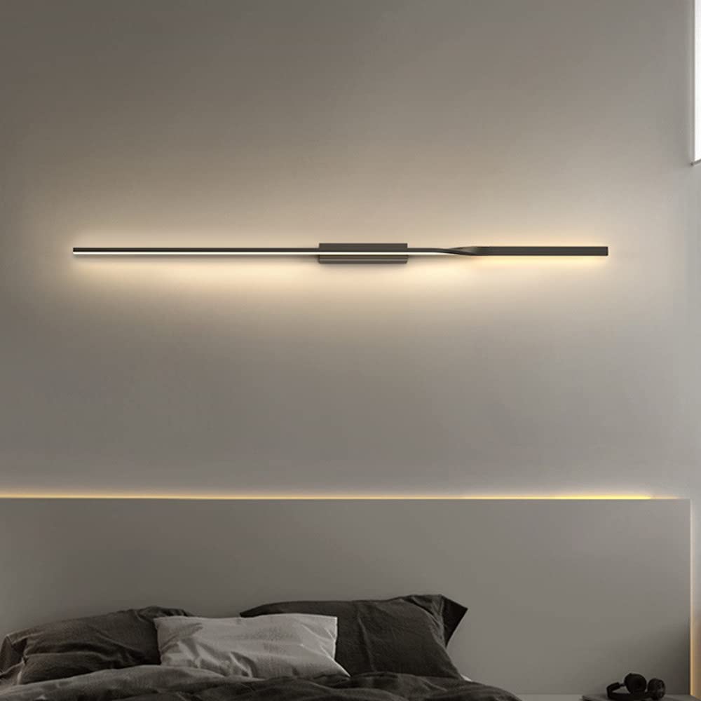 Rotating LED Light Bar - Wall Mounted Makeup Mirror Light Fixture in Black Metal for Bathroom Vanity, Bedroom, Living Room & Hallway | Dimmable Vanity Lighting with Adjustable Arms for Perfect Makeup & Grooming