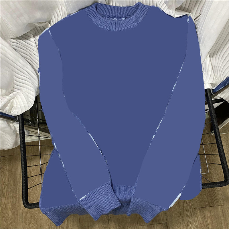 Men's Classic Round Neck Sweater - Soft & Comfortable Knit Pullover for Casual Wear & Winter Layering