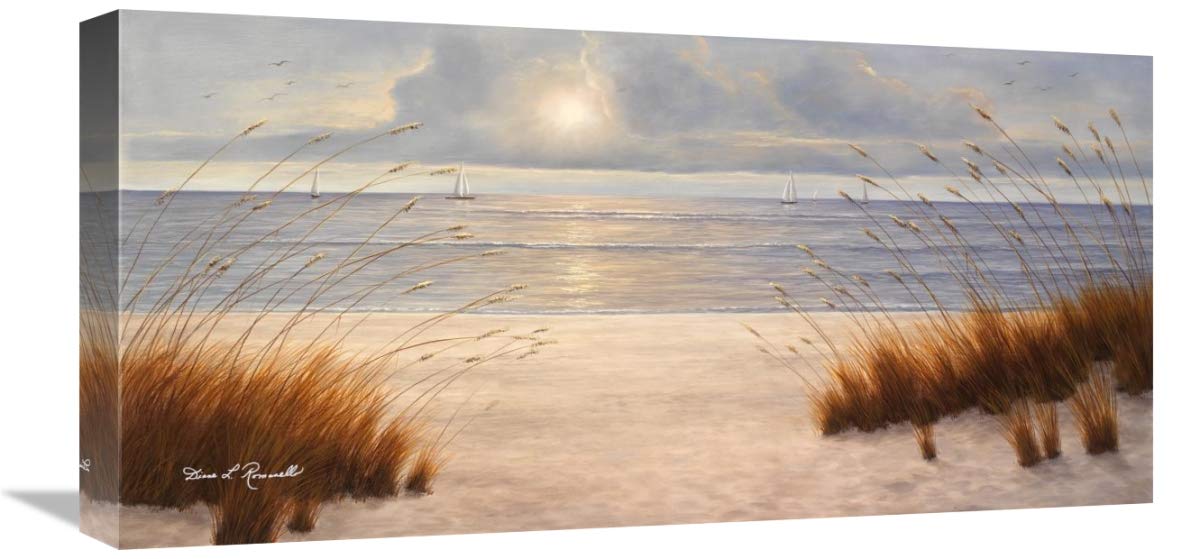 Global Gallery Beach Days Canvas Art Print - 24x12 Inches Coastal Wall Decor for Living Room, Bedroom & Office - Perfect Beach Theme Home Decor