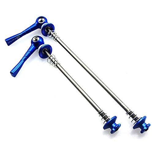 Ultra-Light Titanium Bicycle Skewers 48g/Pair - Quick Release QR Axle for MTB & Road Bike - 100mm Front & 130/135mm Rear Wheel Hub - Durable Bike Parts (Blue) - Perfect for Mountain Biking, Road Cycling & Commuting