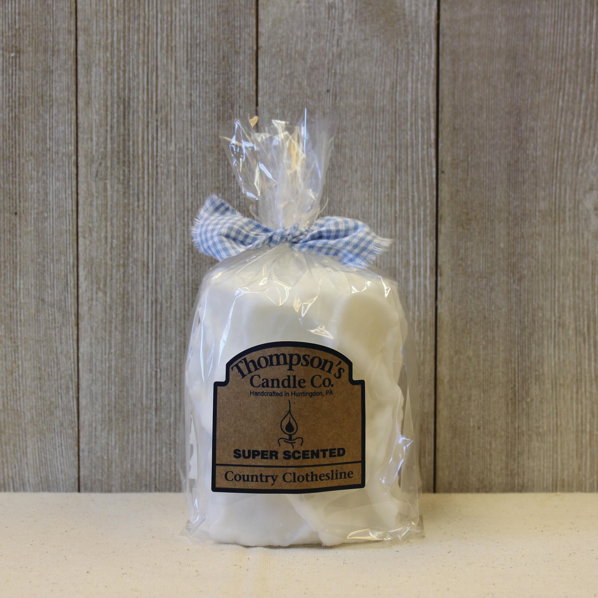 Thompson's Country Clothesline Scented Pillar Candle - Medium Size, White - Perfect for Home Decor, Relaxation & Romantic Ambiance