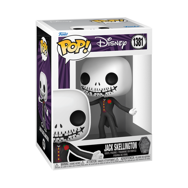 Jack Skellington Funko Pop Disney 1381 with Protector Case - Nightmare Before Christmas Collectible Figure for Disney Fans & Pop Vinyl Collectors - Perfect for Home Display, Office Decor, and Gift Giving