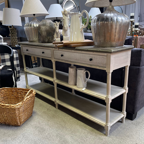 Laura Console Table - Mid Century Modern Entryway Table with Drawers & Shelf - Perfect for Living Room, Hallway, or Bedroom Storage & Decor