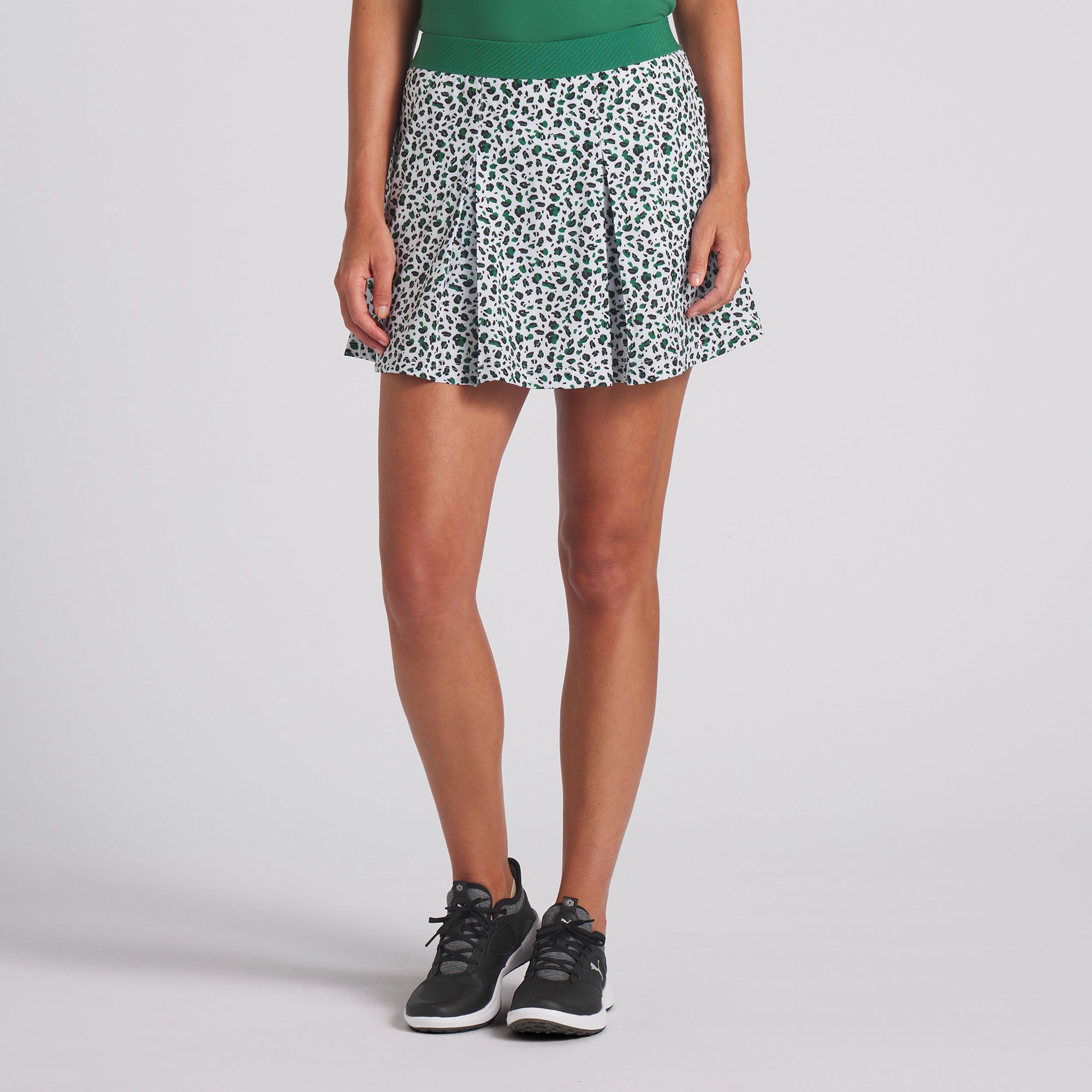 Women's Pleated Leopard Print Golf Skirt - Stretchy Comfort for Golfing, Tennis & Casual Wear