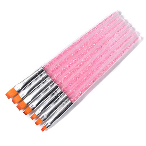 7Pcs Pink Nail Art Brush Pen Set - French Style Acrylic Nail Polish Painting Tools for Professional Manicure & Nail Design | Perfect for Salon, Home DIY & Gift Giving