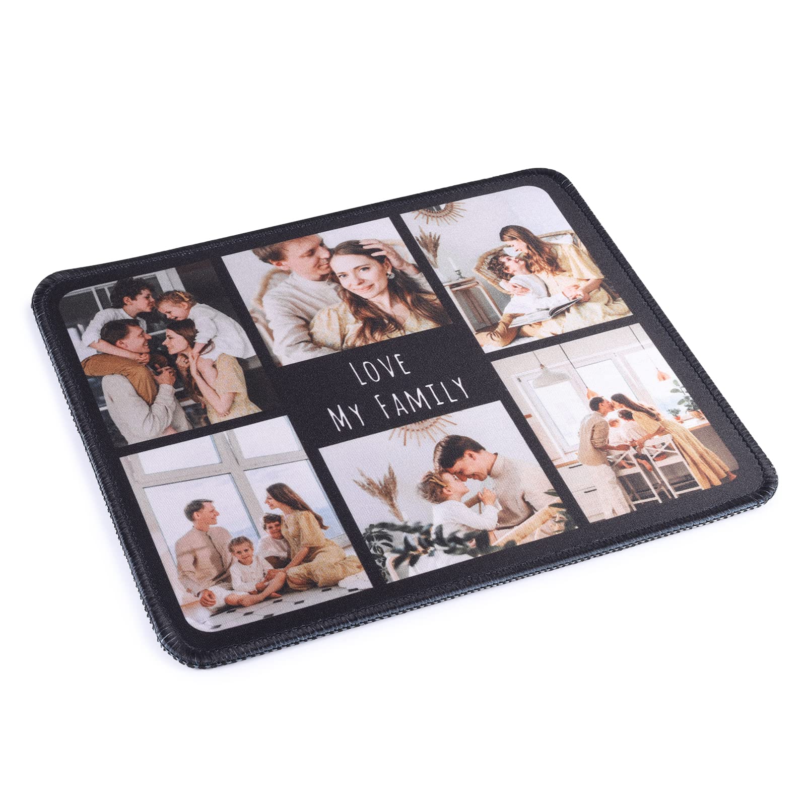 Custom Photo Mouse Pad - Personalized with Your Picture & Text - Non-Slip Gaming & Office Desk Accessory for Computer, Laptop, PC Users (Black)