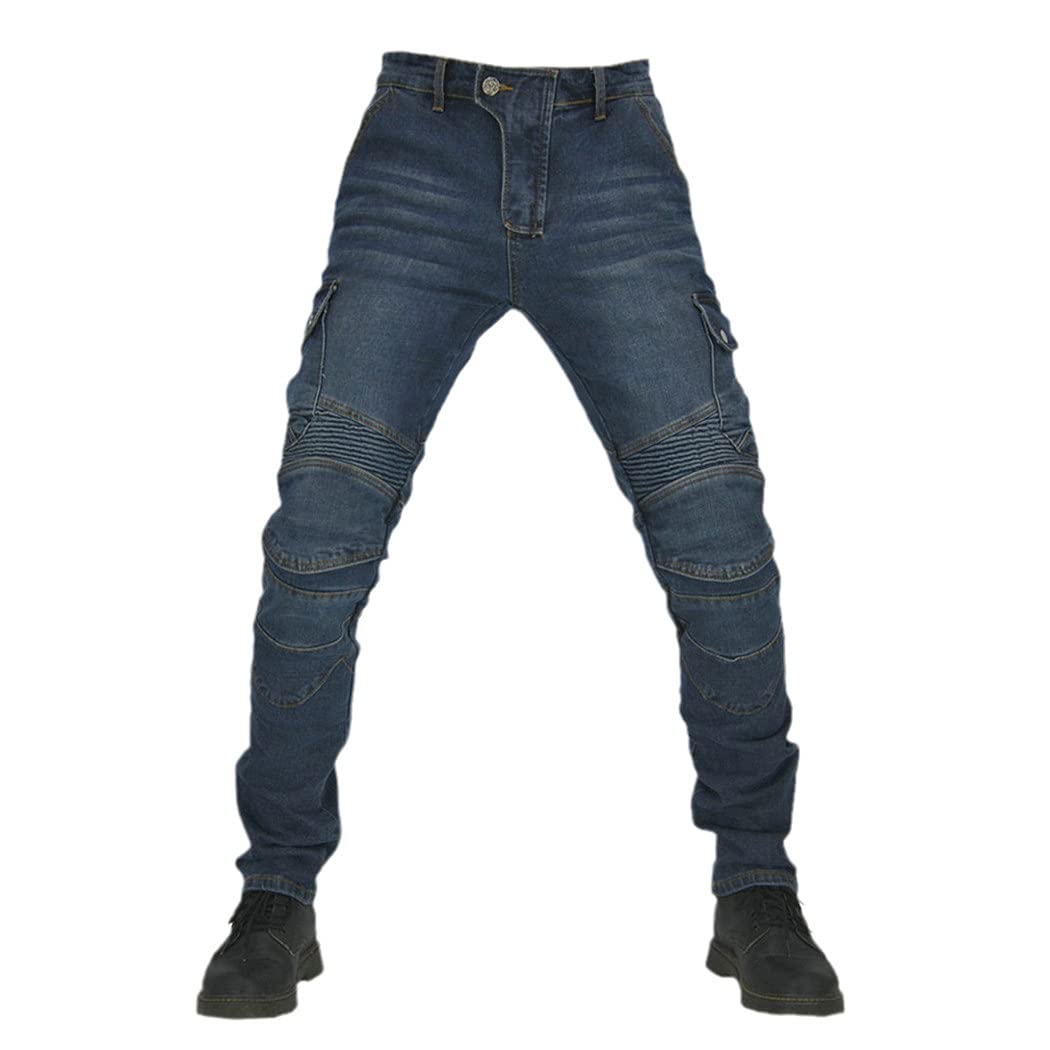 Fireproof Motorcycle Pants for Men - CE Certified Protective Motorbike Jeans for Touring & Motocross Riding - Durable Riding Trousers with Kevlar Lining - Perfect for Long-Distance Travel & Off-Road Adventures